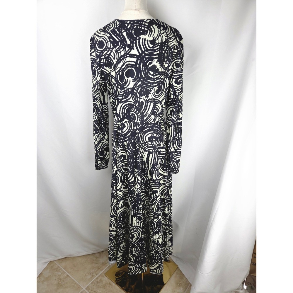 Peruvian Connection Graffito Carlyle Dress L Ivory Charcoal Pima Cotton Boho EUC - Picture 4 of 12
